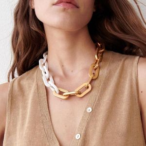 Cadenas blanco empalme collar de cadena grande para mujeres Chunky Bold 2023 Dropship proveedor Punk Streetwear diseñador Jewe