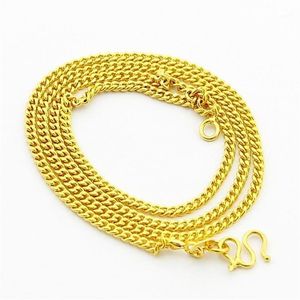 Chaînes Entier 24K Gold Rempli 2mm Lien Chaîne Collier Pour Pendentif Mode Haute Qualité Couleur Jaune Femmes Bijoux Accessoires359e