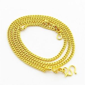 Cadenas enteras 24k oro lleno de 2 mm collar de cadena de eslabones para colgante moda de alta calidad color amarillo accesorios de joyería de mujer 282p