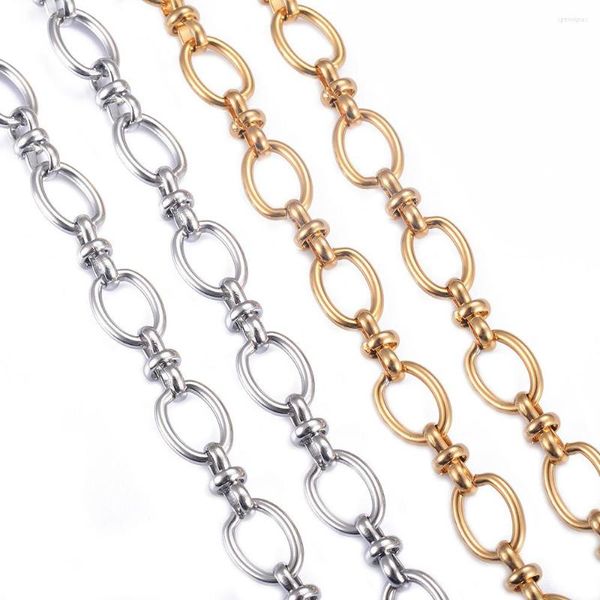 Chaînes en gros 1 m/lot en acier inoxydable grand lourd couleur or ovale chaîne lien colliers à faire soi-même Bracelet fabrication de bijoux accessoires