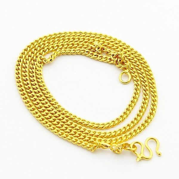 Cadenas al por mayor 24K oro relleno 2mm collar de cadena de eslabones para colgante moda alta calidad Color amarillo mujeres accesorios de joyería