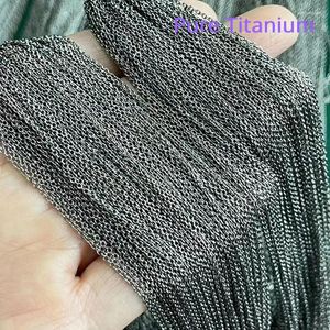 Groothandel 30 meter TA1 puur titanium ketting Cubaanse link/O-vormig/vierkante doos/Twist/kraal/paperclip voor doe-het-zelf kettingen armband