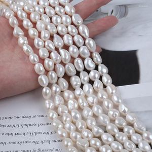 Chaines en gros 8,3-9,3 mm Natural White White Freshater Baroque Real Pearl Strands Bijoux