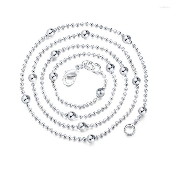 Chaînes en gros mode 925 argent collier perles correspondant chaîne robe clavicule chandail chaînes chaînes