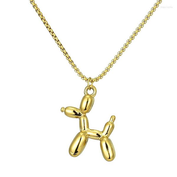 Cadenas al por mayor de alta calidad 18 K chapado en oro cachorro perro colgante collar de acero inoxidable mujeres gargantilla joyería