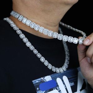 Chaînes en gros glacé Bling Cz Cluster Tennis chaîne pour garçon hommes Hiphop Rock Punk 5A cubique zircone collier