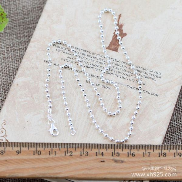 Chains Wholesale Network Collier Perles Rondes Argent Massif 925 Épais 2,5 Mm Femelle 51 Cm Long