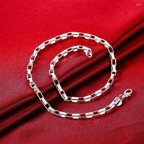 Cadenas Whosale 925 Collar de plata esterlina para mujeres Hombre Moda 5 mm Cadena de caja 20 pulgadas 50 cm Fiesta de lujo Joyería de boda Regalo de dama