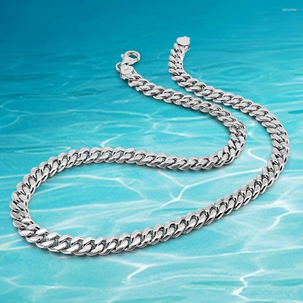 Cadenas de ancho 8 mm pulsera para hombres 925 plata esterlina para hombres personalidad cadena cubana joyería regalo