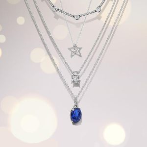 Ketens wintermode 100% hoogwaardige S925 sterling zilveren sterrenketting verzameling temperament vrouwelijke banket juweliers