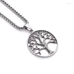 Chaînes souhaitant un arbre creux pendentif pastoral vent naturel portant un collier de vie pull