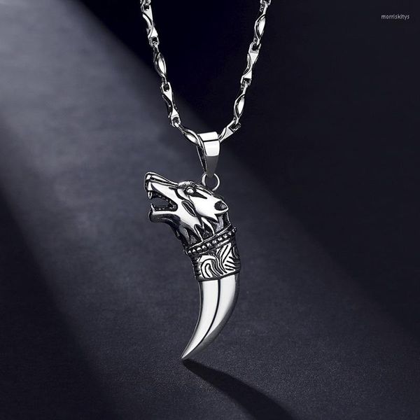 Chaînes Loup Dents Pendentif Hommes Collier À La Mode Hip Hop Simple Sen Donne Petit Ami