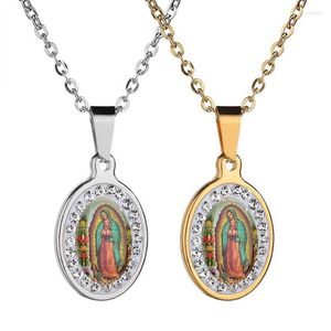 Cadenas Mujer estilo vintage religioso Guadalupe Iglesia Católica Virgen María Amuleta Collar colgante Ornamento297N