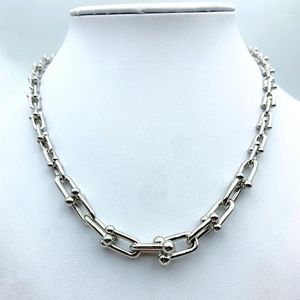 Cadenas de plata de ley 925 para mujer, serie HardWear, collar de eslabones graduados, collares tipo U, joyería Brandif de lujo