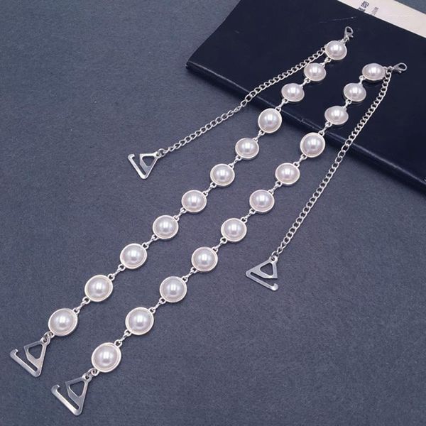 Chaînes femmes support de soutien-gorge réglable sangle antidérapante blanc noir perles perles chaîne d'épaule sexy mode mariage bijoux de mariée