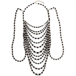 Kettingen Vrouwen Mode Trui Gift Maat Verstelbaar Bruiloft Sieraden Jurk Multi Layer Jubileum Parel Body Chain Schouder Ketting