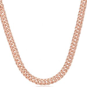 Ketens vrouwen mannen 585 roségouden kleur 5 mm 6 mm carving mode ketting partyjewelry voor dames