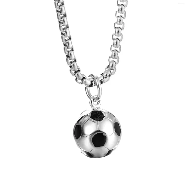 Chaînes Femmes Hommes Charme De Football Avec Chaîne Pendentif Cadeau 60 cm Collier De Football Sports De Noël Enfants Adultes Bijoux En Acier Inoxydable