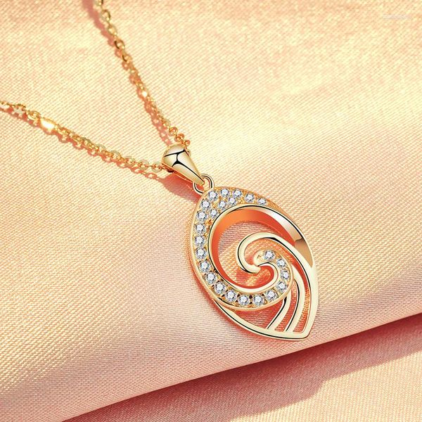 Chaînes Femme 925 Sterling Silver Rose Gold Plaqué Collier Simple et léger Luxe Special-Intérêt Design Couleur 2023