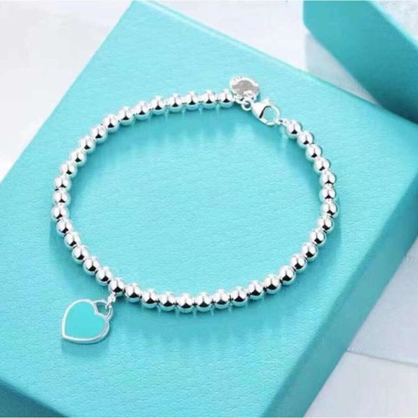 Chaînes Bracelets de luxe pour femmes Bracelet Tiff Designer Amour Pendentif en émail en forme de coeur Chaîne de main Femme Tiffanjewelry S925 Silver Girl Handchains Bracelet Fecg