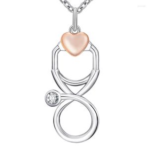 Kettingen Xiaojing 925 Sterling Silver Love Heart Stethoscope Chain Hendantnecklace Diy Fashion Jewelry Making for Women Gifts 2022