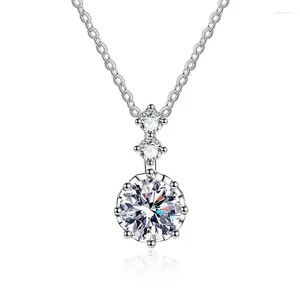 Chaînes XL024 Lefei mode à la mode Fine luxe 1Ct classique 6 pattes Moissanite colliers pour femmes réel S925 bijoux de fête en argent Sterling