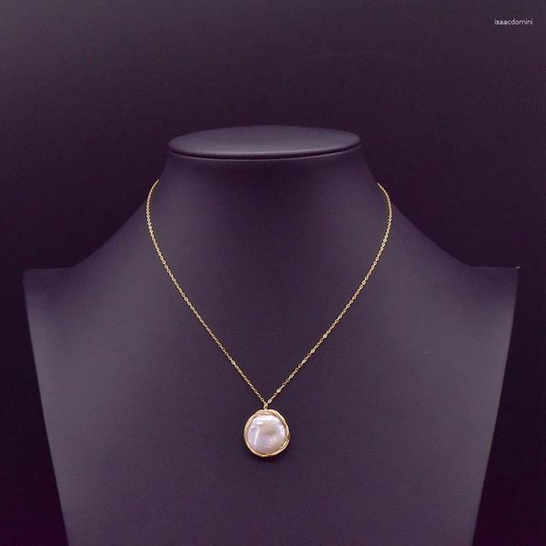 Chaînes XlentAg réel 925S argent naturel eau douce baroque perle pendentif collier pour femmes déclaration colliers bijoux de luxe GN0056