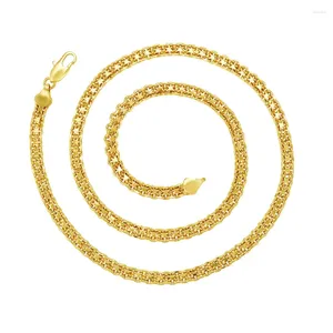 Chains XP Jewelry --( 45 / 50 cm x 5 mm ) Collares de cadena de color oro puro de 24 k para hombres y mujeres Moda sin níquel