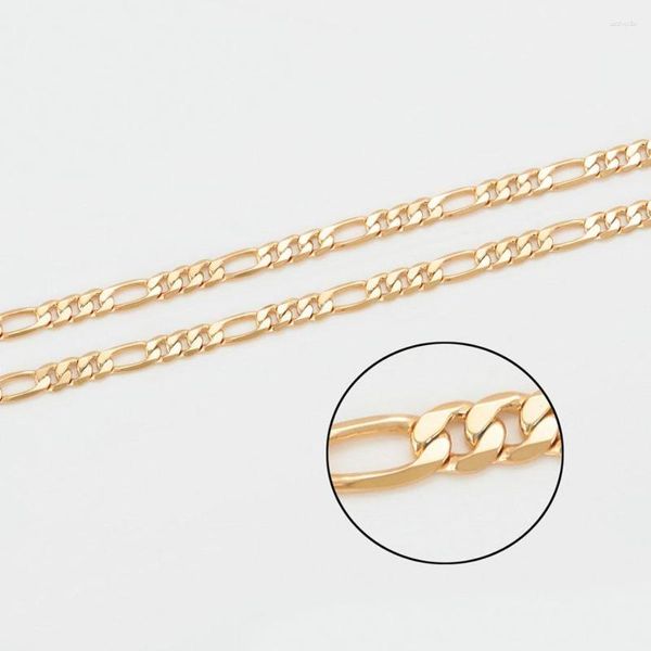 Cadenas XP Jewelry --( 50cm 70cm 4 Mm) Color dorado Largo Figaro 3:1 Collares Para Hombres Mujeres Moda Sin Níquel
