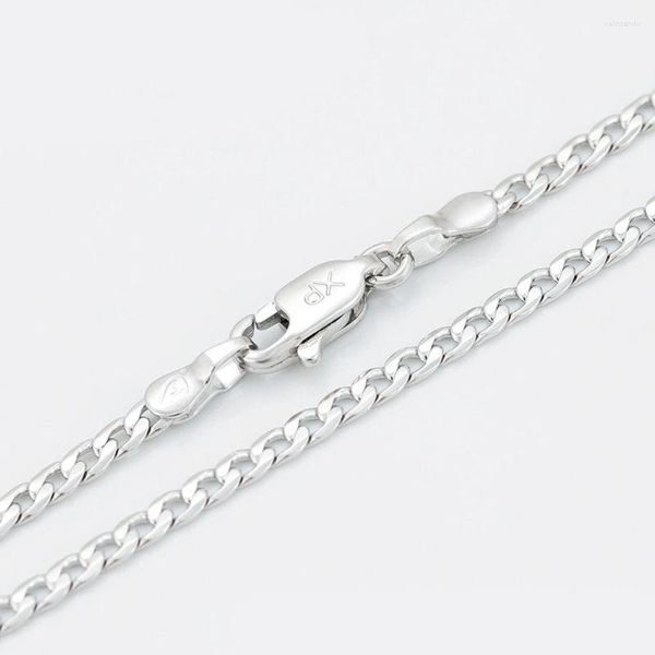 Chaînes XP Bijoux -- (55 Cm X 2.5 Mm) 22 Pouces Figaro 1:1 Petite Chaîne Colliers Pour Femmes Hommes Or Blanc Couleur Mode