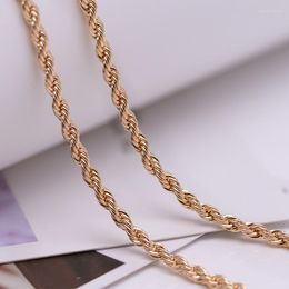 Cadenas XP Jewelry - (60 cm x 4 mm) Collares de cuerda de cadena sin plomo ni níquel para hombres Color oro amarillo de 18 K