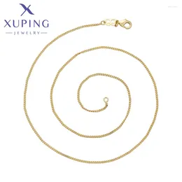 Kettingen Xuping Sieraden Winkel 45 cm Eenvoudige Accessoires Koperlegering Licht Goud Kleur Ketting Voor Vrouwen S00143846