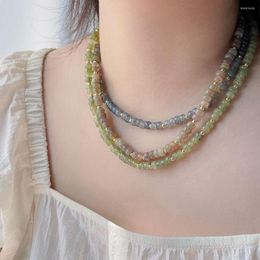 Chaînes Y2K Bohême Cristal Perles Collier Femmes Ethnique Empilé Coloré En Acier Inoxydable Chaîne Filles Bijoux De Mode