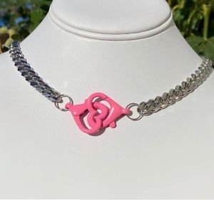 Ketens y2k roestvrij staal liefde hart handboeien armbanden goud zilveren kleur paar slot ketting voor vrouwen harajuku girls valentijns