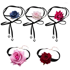 Kettingen Y4QE Kunstbloem Choker Stof Materiaal Doek Accessoires Cadeau voor dames meisjes