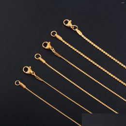 Chaînes Yadreva 0.8mm/1.1mm/1.5mm chaîne en acier inoxydable collier mince haute poli bijoux de mode livraison directe Oti9B