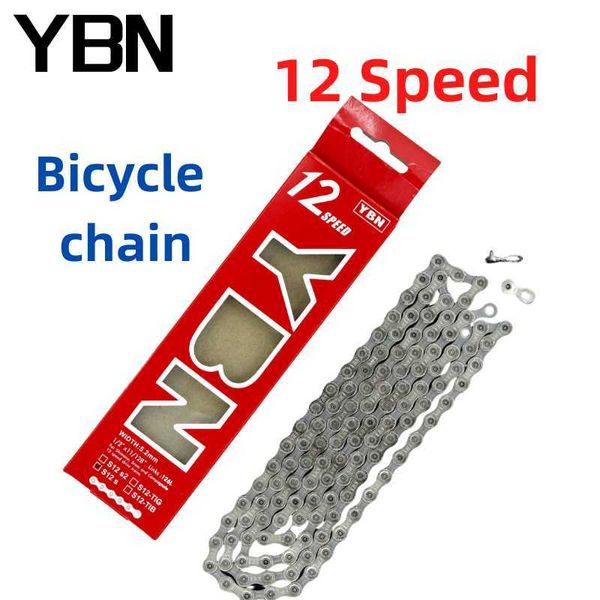 Chaînes YBN S12 Speed Bike Chain VTT Vélo de route forShimano pour Campagnolo Compatible avec tous les systèmes de commutation à 12 vitesses Parts 0210