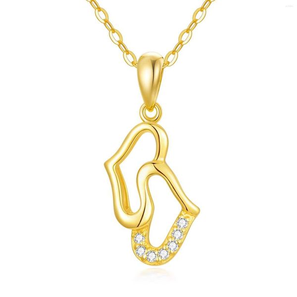 Chaînes YFN 14K or massif coeur amour pendentif collier pour femmes chaîne tour de cou bijoux fins