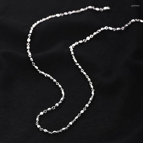 Chaînes ZABRA Rétro Argent pur 3mm d'épaisseur Chaîne à maillons croisés S925 Collier Pull Sterling 925 Bijoux