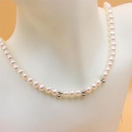 Chains Zfsilver 925 Sterling Silver Ball Fashion Natural Freshwater Pearl Choker ketting sieraden voor vrouwen bruiloft Gift Trend