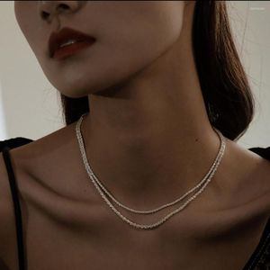 Chaînes ZHOUYANG chaîne de vague d'eau collier pour femme bohême couleur argent femmes tour de cou bijoux cadeaux en gros KAN234