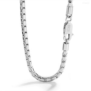 Chaînes ZiqiudieS925 Sterling Silver Box Collier Personnalité Mâle Ne Se Fane Pas Chaîne Unique Envoyer Mari Petit Ami