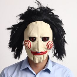 Kettingzaag horror jigsaw kostuum accessoires halloween kostuums heren dames kinderen maskers cosplay feest zagen eng met haar pruik horror poppen masker