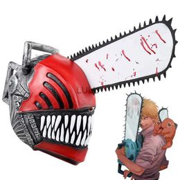 Chainsaw Man Mask Cosplay Anime Denji Pochita Mask Chainsawman Role Saw Latex Helm Halloween Props Accessoires voor volwassen cadeau HKD230825 HKD230825