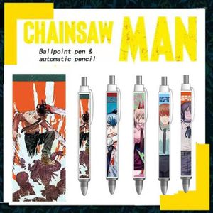 Tronçonneuse homme crayon mécanique 0.5mm Anime personnages de dessins animés stylo à bille Denji Makima Aki Hayakawa puissance Pochita enfant cadeau