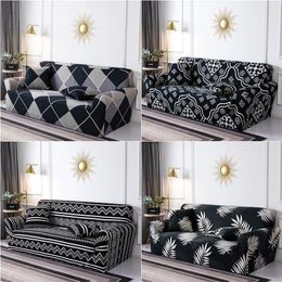 Stoelhoezen 1 2 3 4 stoel Plain Bank Stretch Tight Wrap All Inclusive for Living Room Funda Sofa Bank Fauteuil 220906