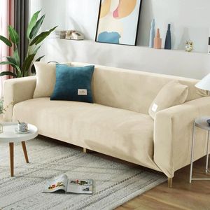 Couvre-chaises 1/2/3/4 Seater Super Soft Velvet Sofa Cover Stretch All-Inclusive Hlebovers L Shape Couch Chass pour le salon