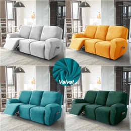 Stoelhoezen 1 2 3-zuiverer Velvet Recliner bankafdekking elastische split all-inclusive slipcovers lounge fauteuil met zijkant