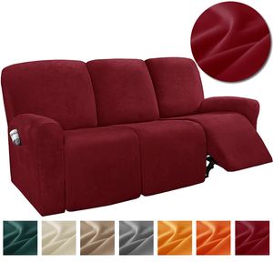 Stoelhoezen 1 2 3 -zeur fluwelen recliner bankafdekking elastisch split ontwerp ontspannen slipcover vaste lounge fauteuil met zijkant 230428