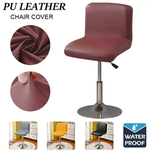 Couvriers de chaise 1/2/4/6 PCS PU Cuir Fabric Court dossier Waterprood Stret Bar siège Solid Cover Banquet Office